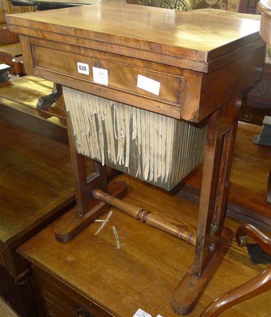 Victorian mahogany work table(-)